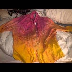 LF x Levi's pink & orange ombre jacket